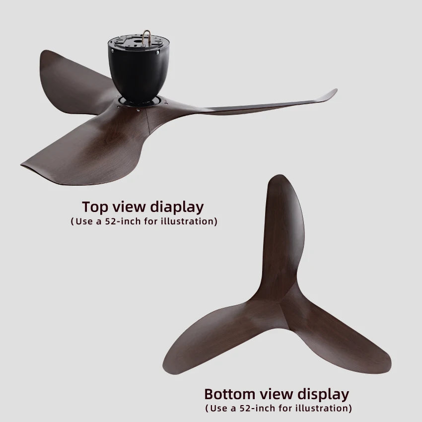 52-Inch 60-Inch Vintage Industrial DC Motor Ceiling Fan with Remote Control