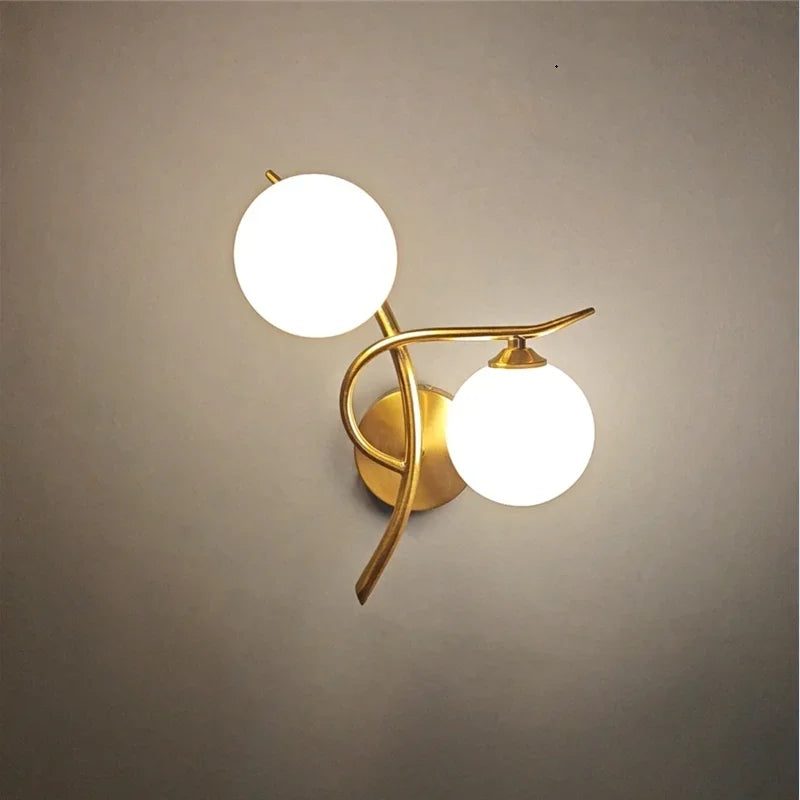 Nordic Iron Glass Ball LED Wall Lights G9 Bedroom Corridor