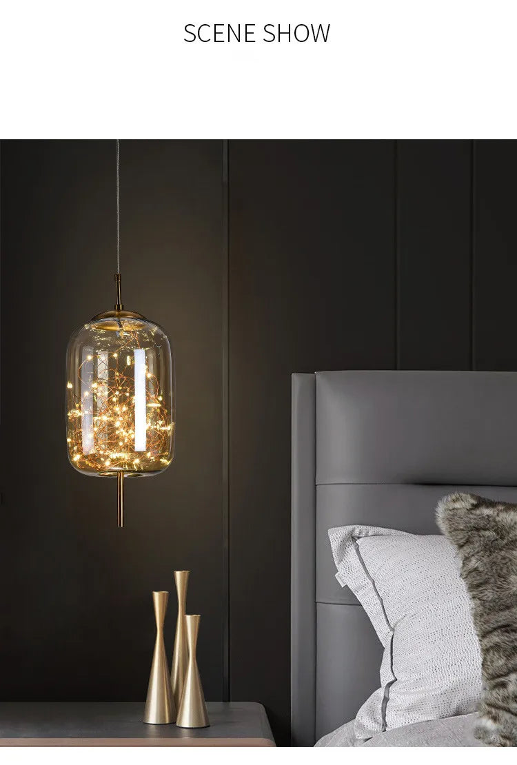 Modern LED Glass Pendant Light Chandelier Bedroom Dining Room – photo 9