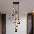 Modern LED Multi Head Staircase Chandelier Pendant Light with Remote Control – photo 2