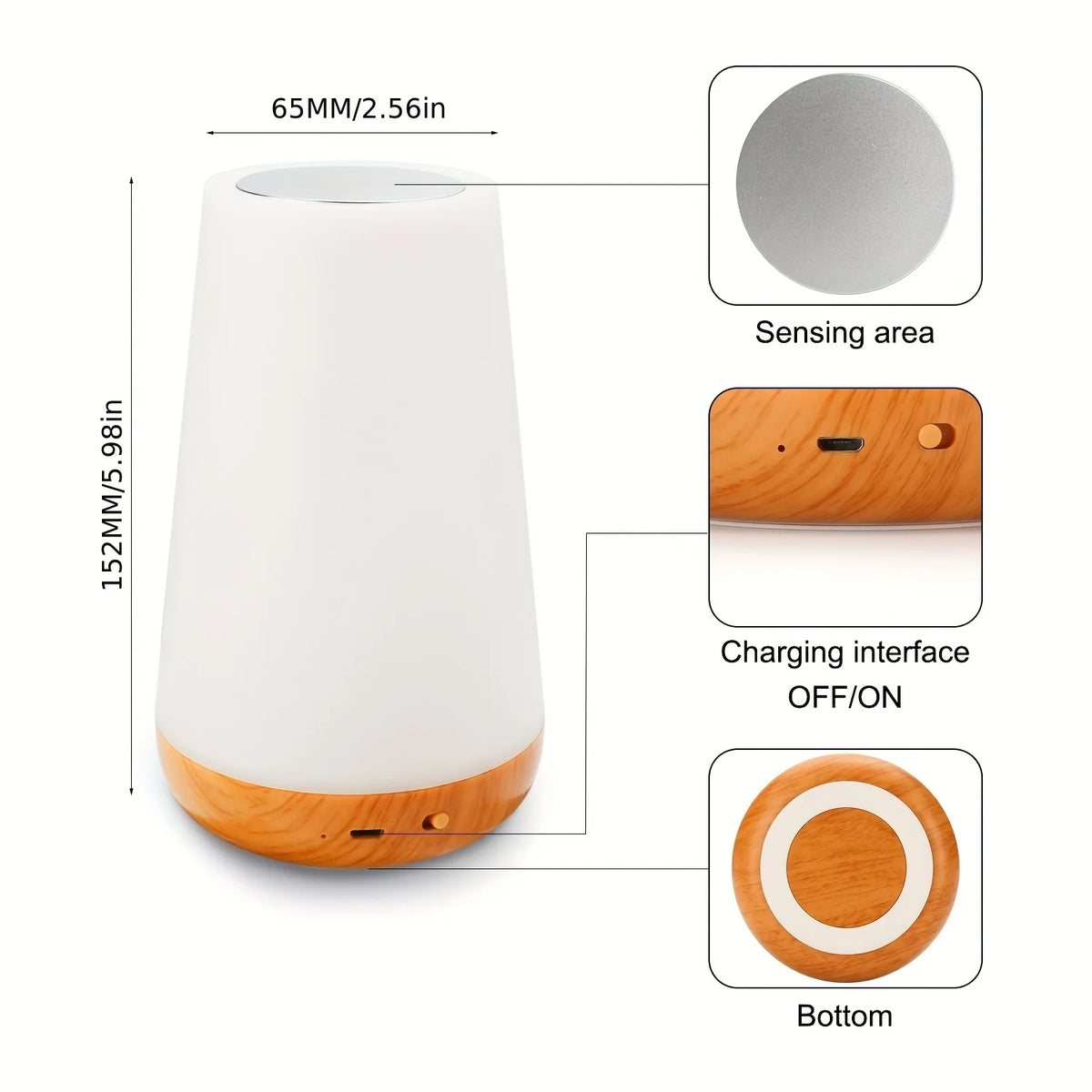 13-Color Rechargeable RGB Bedside Lamp