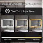Dimmable Anti Fog Rectangle LED Wall Mounted Vanity Bathroom Mirror – photo 4