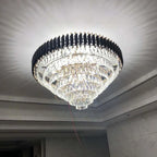Luxury Black Gold Crystal Round LED Chandelier Pendant Light Tricolor – photo 6