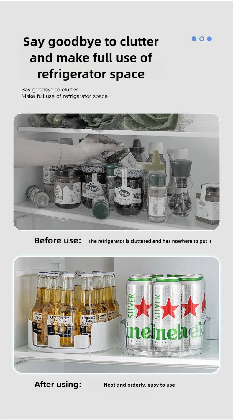 360° Rotating Refrigerator Storage Organizer