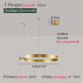 Dimmable Nordic Modern Round Ring LED Pendant Light Chandelier Living Room Bedroom – photo 22