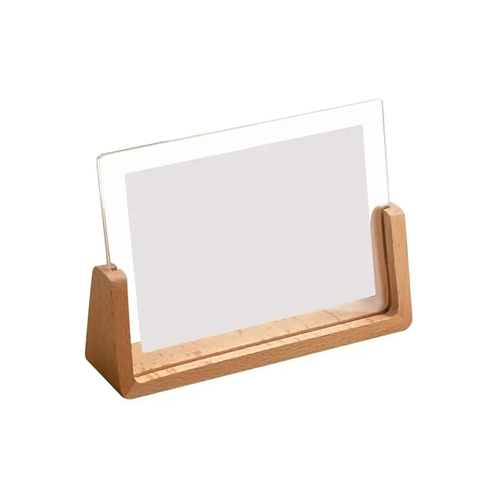 U-Shaped Acrylic and Wood Desktop Photo Frame
