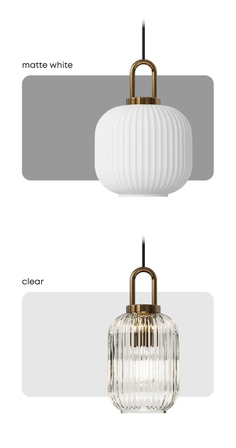Modern Striped Glass Single Pendant Light