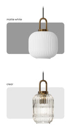 Modern Striped Glass Single Pendant Light