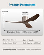 45-Inch 52-Inch Vintage Industrial Retro LED Ceiling Fan Light with Remote Control – photo 17