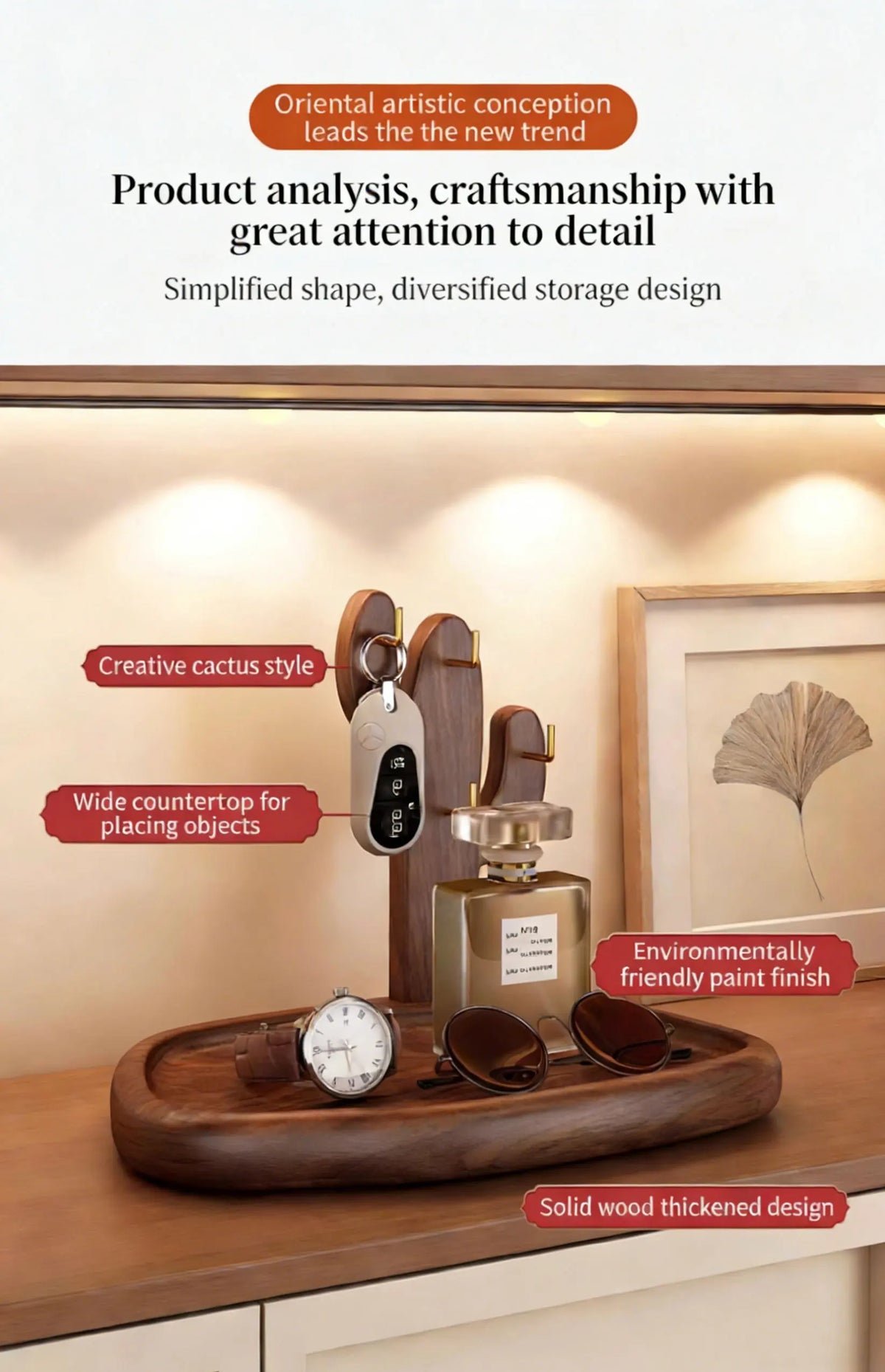 Solid Wood Entryway Key and Accessory Rack