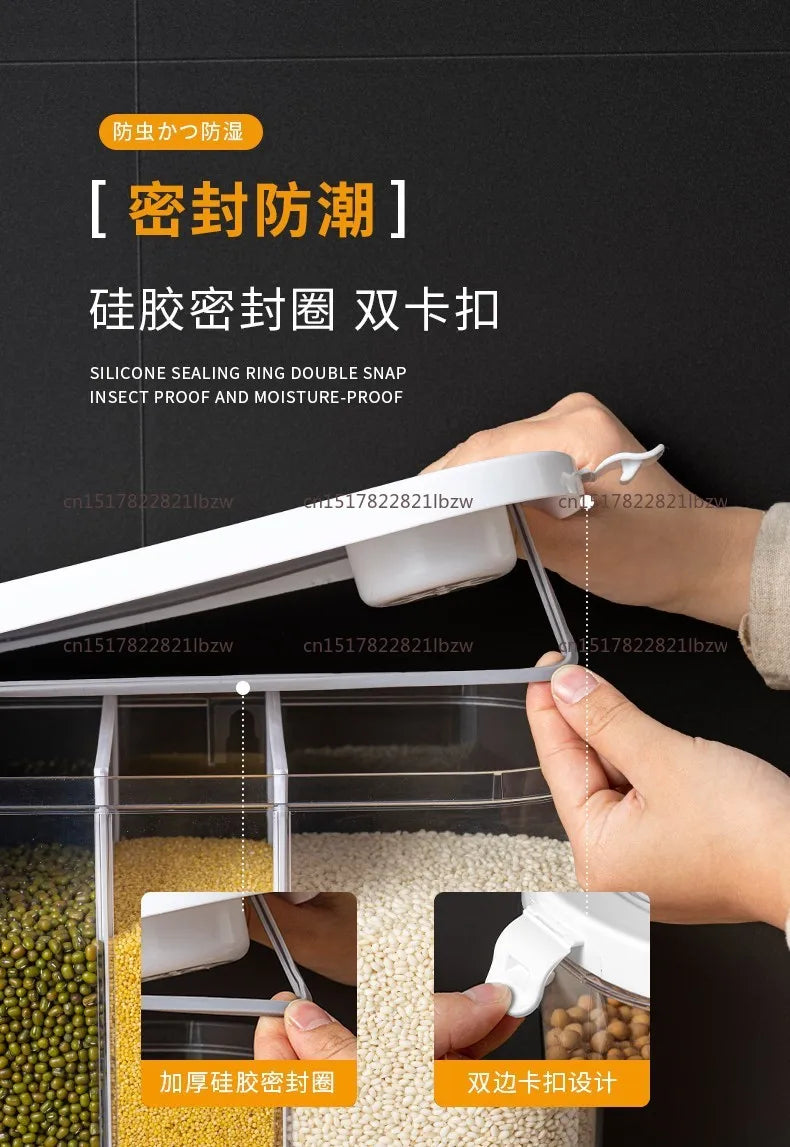 Divided Food-Grade Rice and Grain Storage Box