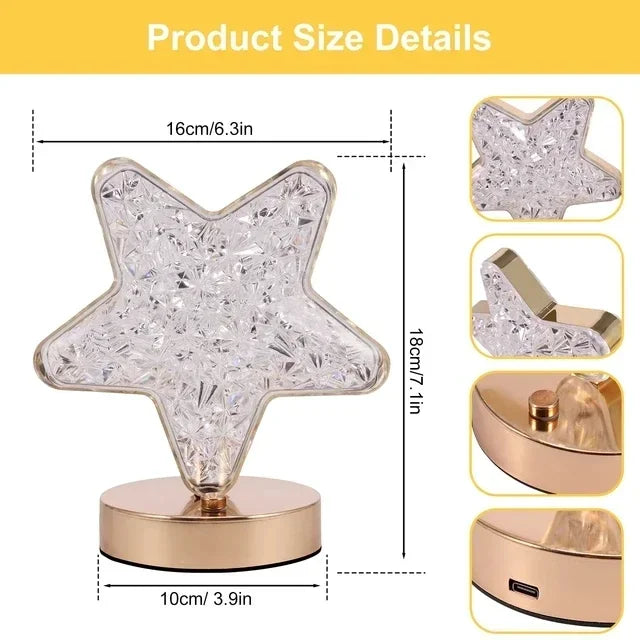 Crystal Moon Touch-Dimming USB Bedside Lamp