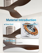 45-Inch 52-Inch Vintage Industrial Retro LED Ceiling Fan Light with Remote Control – photo 12