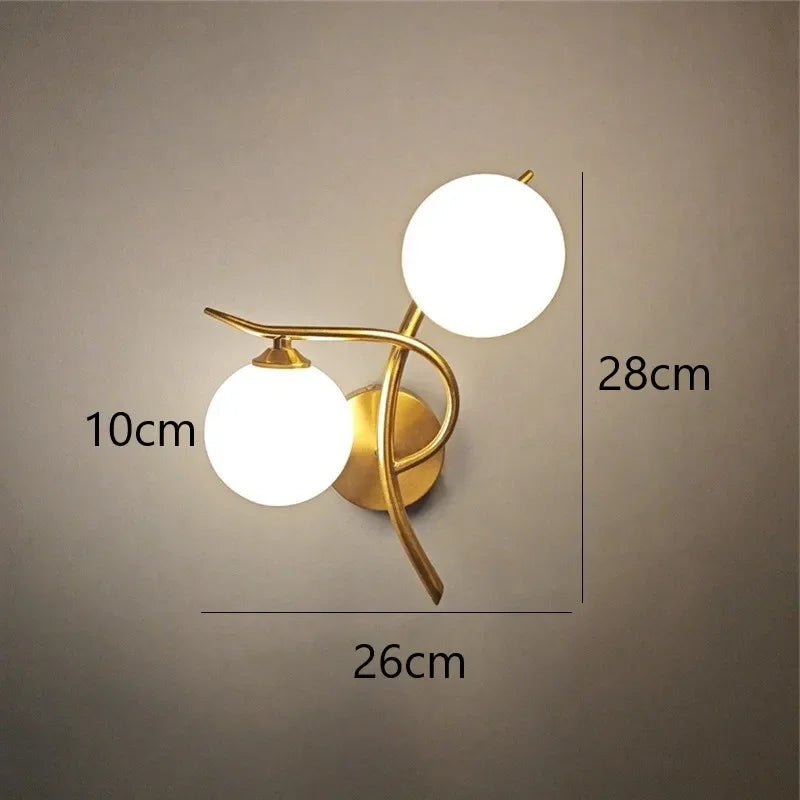 Nordic Iron Glass Ball LED Wall Lights G9 Bedroom Corridor – photo 8