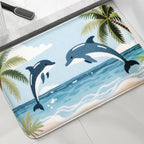 Coastal Absorbent Machine-Washable Bathroom Mat