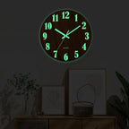 12-Inch Luminous Silent Wooden Wall Clock