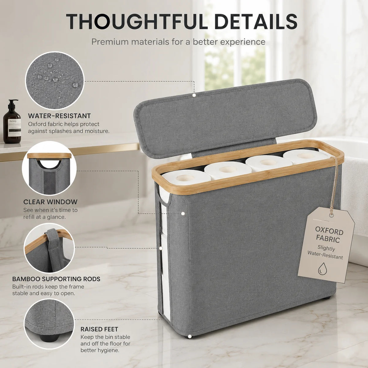 Free-Standing Toilet Paper Storage Basket