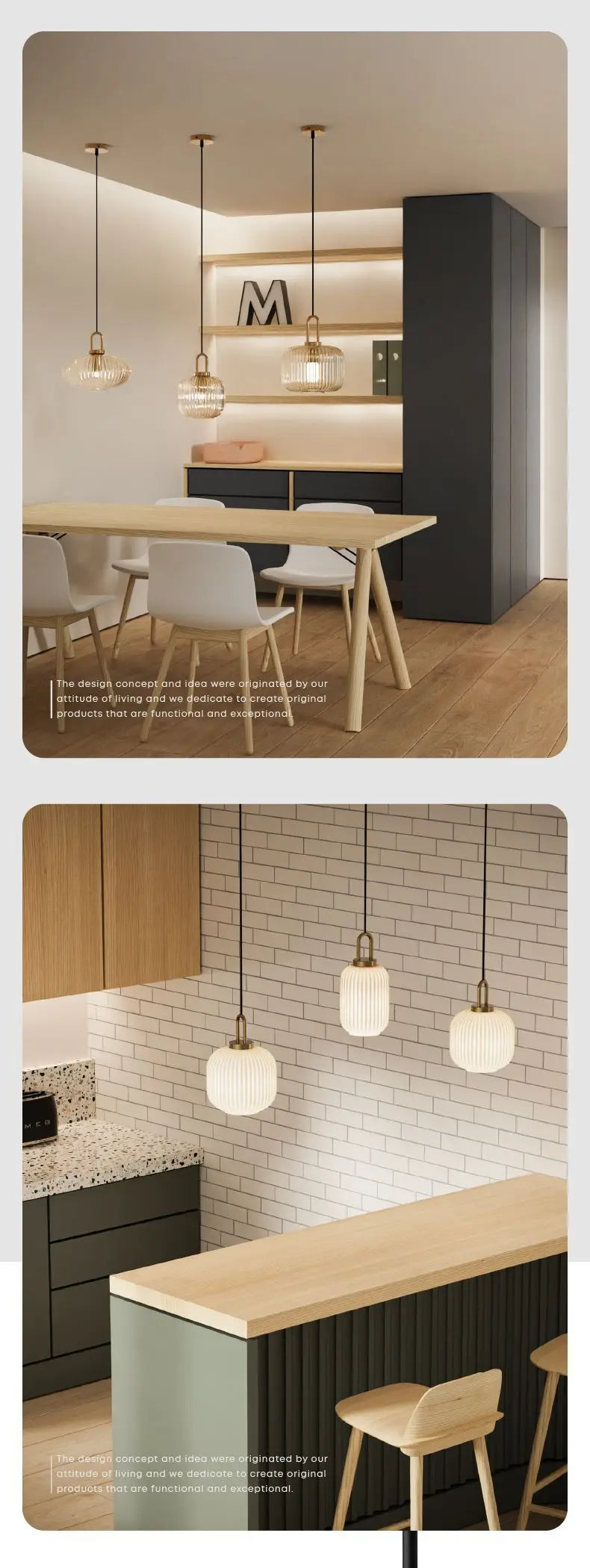 Modern Striped Glass Single Pendant Light