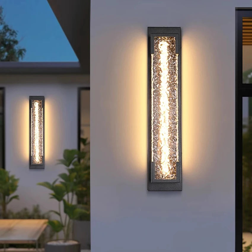 Waterproof Modern Stainless Steel Long Strip Outdoor Porch Wall Light