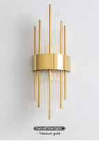 Nordic Luxury Crystal Stainless Steel Black Gold LED Wall Light – photo 10