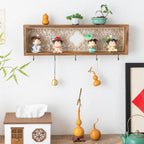 Decorative Wooden Wall Hooks and Storage Shelf