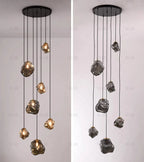 Modern LED Multi Head Staircase Chandelier Pendant Light with Remote Control – photo 18