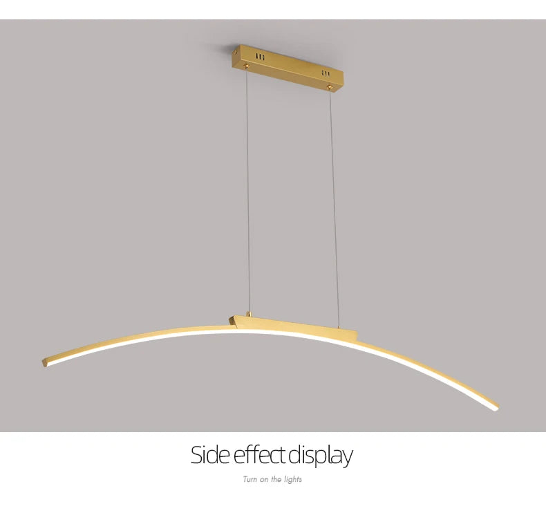 Contemporary Sleek LED Arc Adjustable Brightness Pendant Light with App Dimming – photo 24