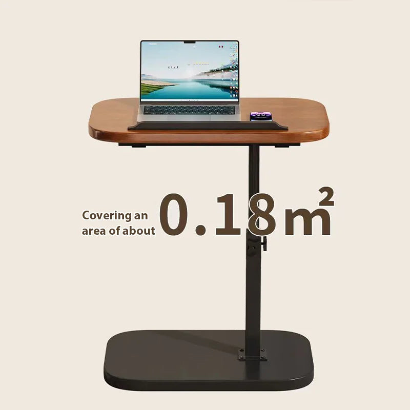 Height Adjustable Waterproof C Shape Flip Over Panel Side Coffee Table Living Room