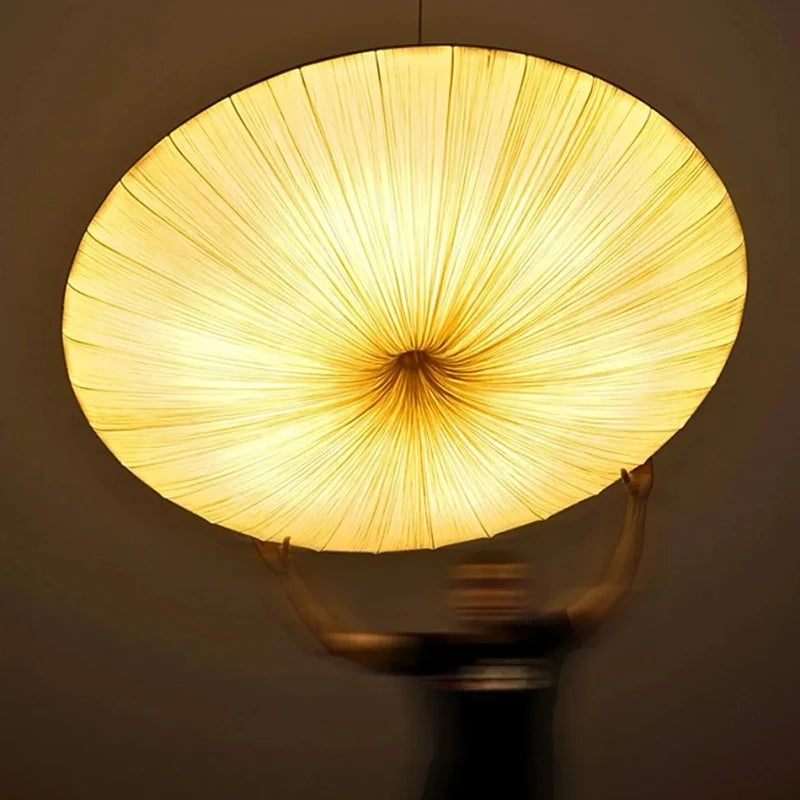 Japanese Wabi Sabi Nordic Fabric LED Pendant Chandelier Living Room Bedroom – photo 3