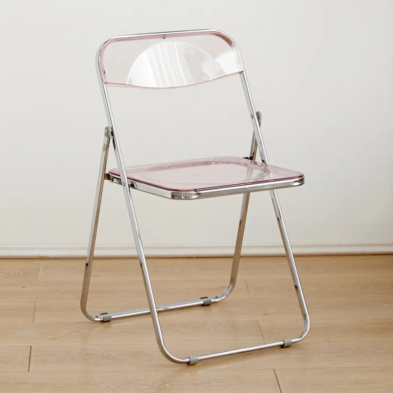 Foldable Transparent Acrylic Crystal Dining Chair Living Room Furniture