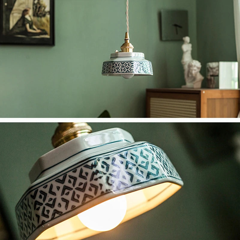 New Chinese Retro Ceramic Pendant Light Japanese Style Tea Room Guesthouse – photo 12