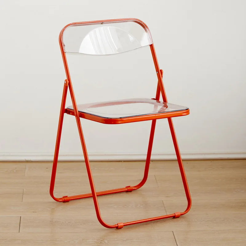 Foldable Transparent Acrylic Crystal Dining Chair Living Room Furniture