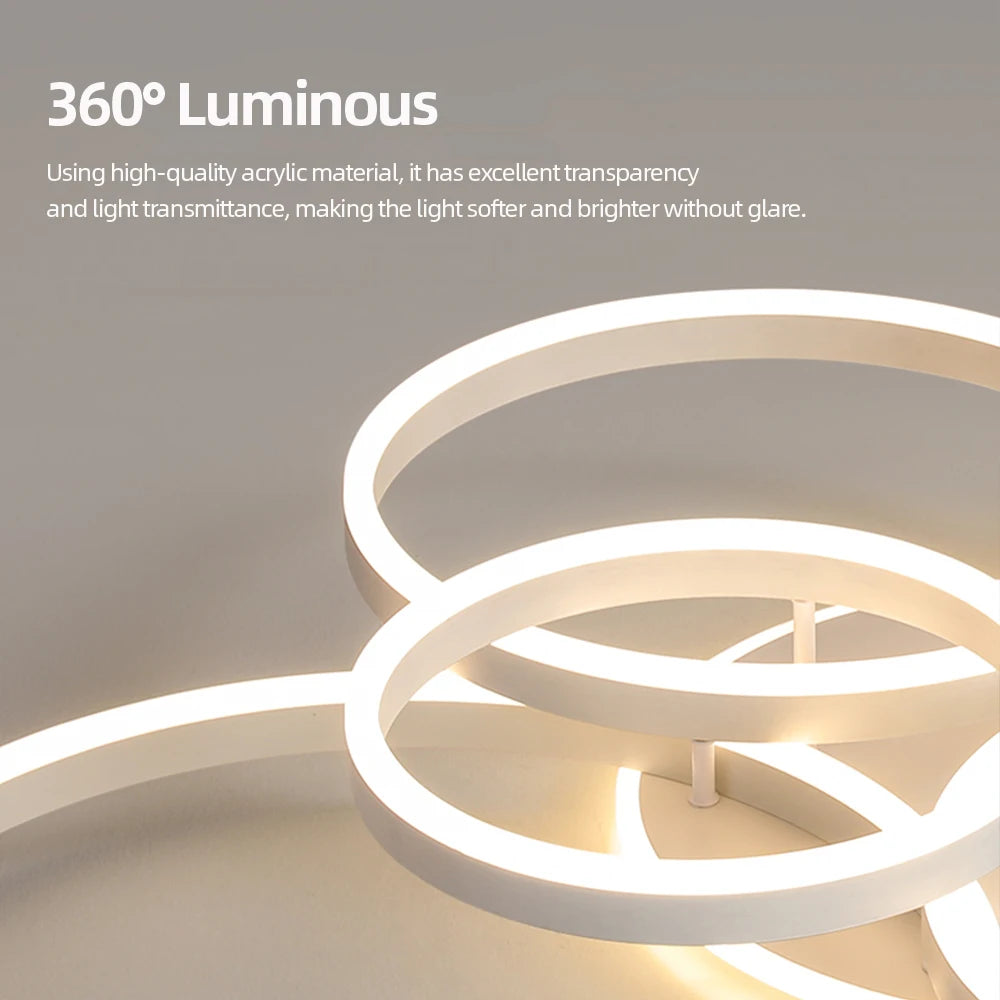 Modern Dimmable Circle Ring LED Chandelier Ceiling Light for Salon – photo 3