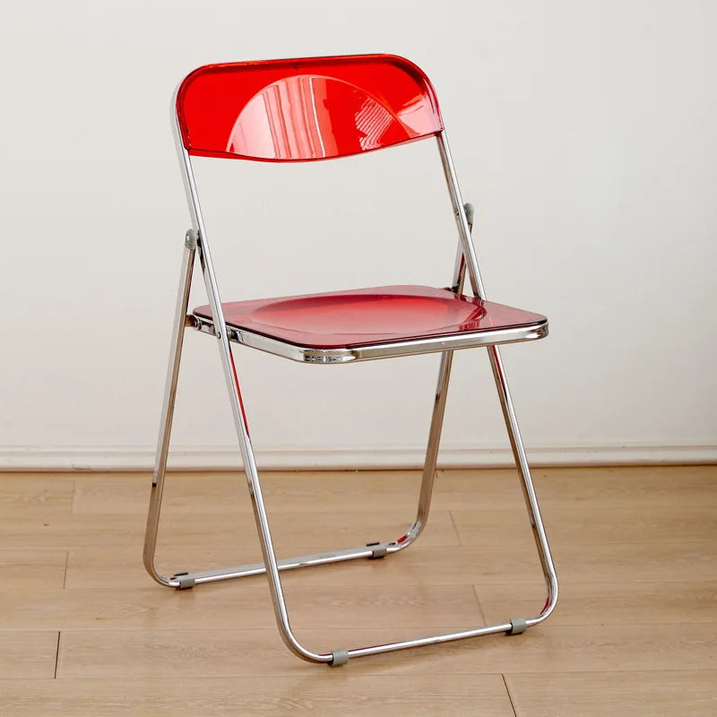 Foldable Transparent Acrylic Crystal Dining Chair Living Room Furniture