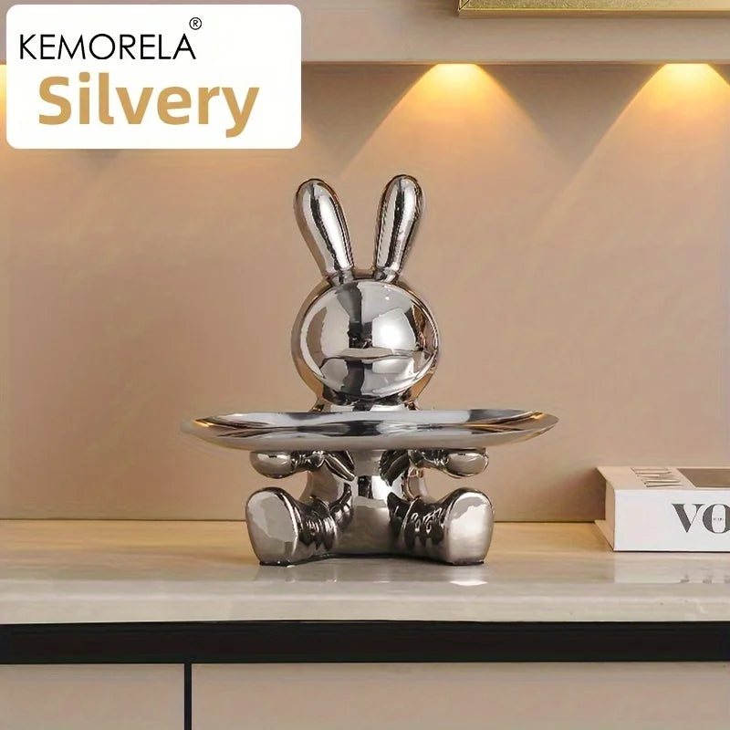 Ceramic Rabbit Key and Accessory Storage Figurine