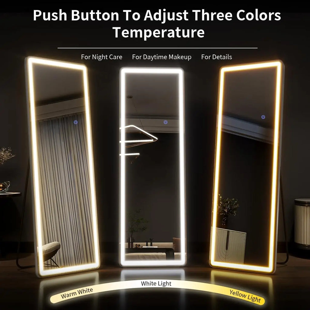 Dimmable LED Full Length Floor Standing Full Body Mirror Stand – photo 5