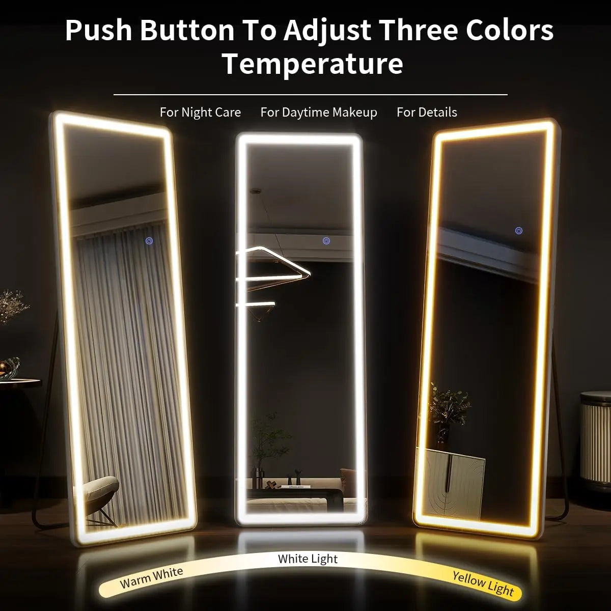 Dimmable LED Full Length Floor Standing Full Body Mirror Stand – photo 5
