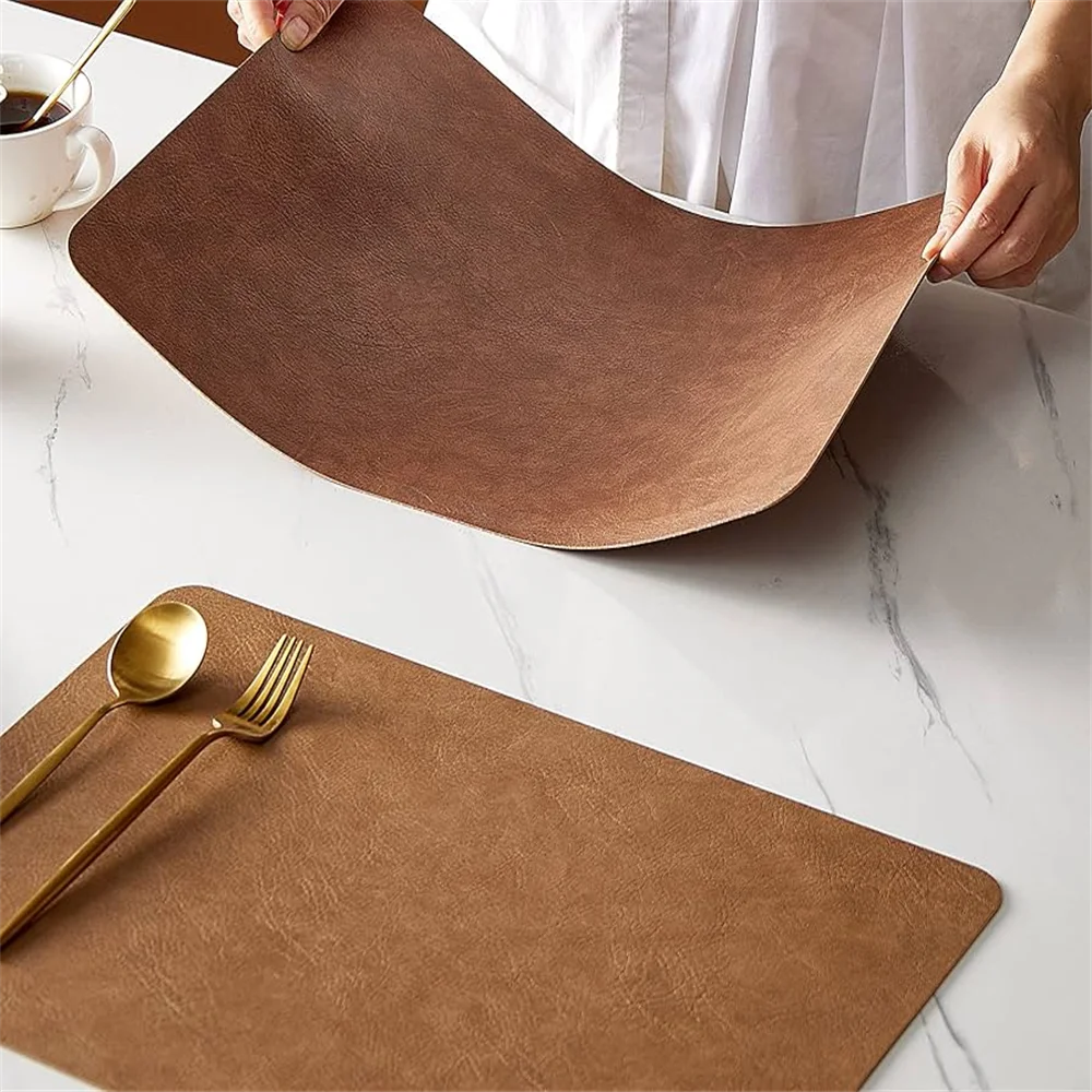 Reversible Waterproof Faux Leather Placemats