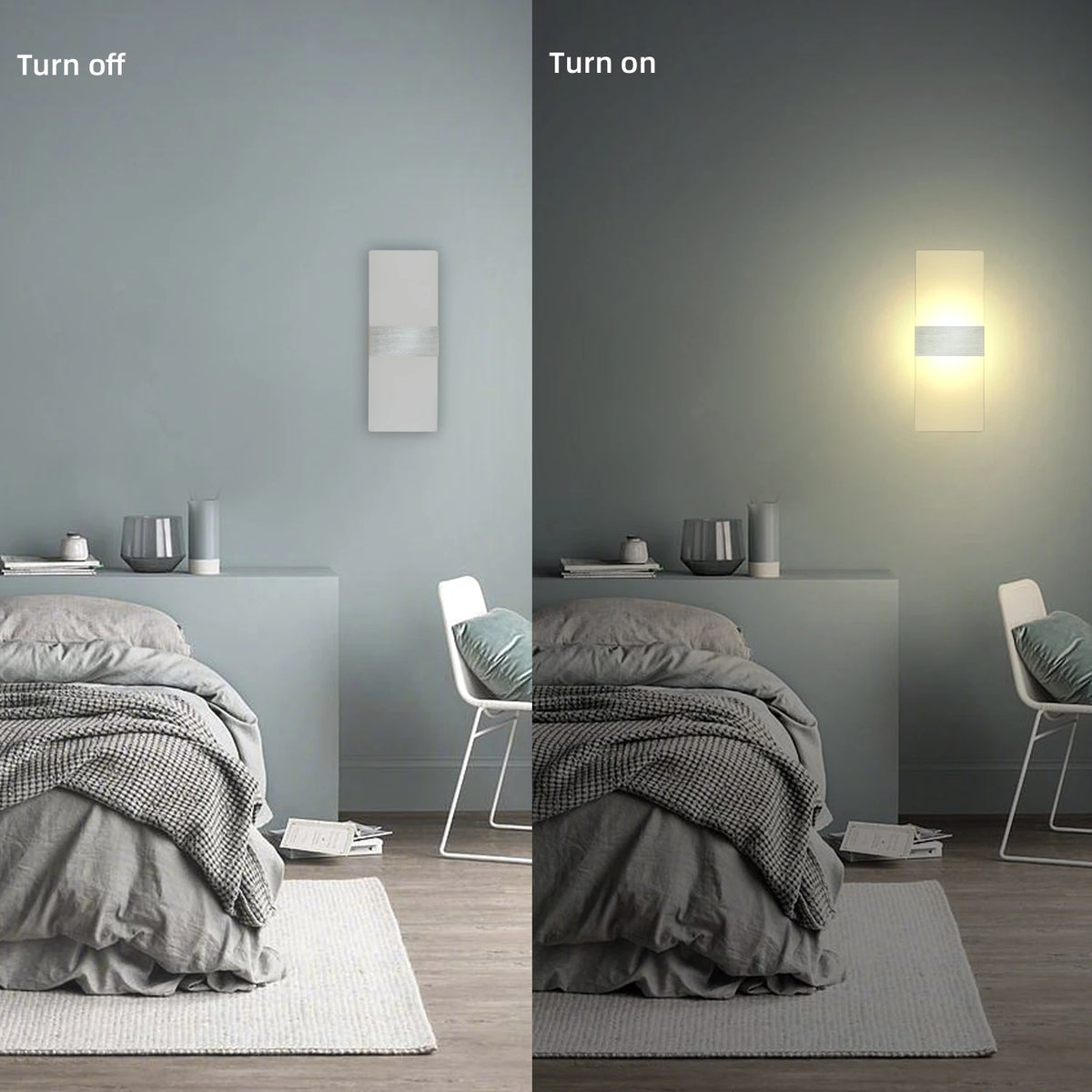 Modern Minimalist Aluminum Acrylic 12W LED Hardwire Wall Light – photo 4