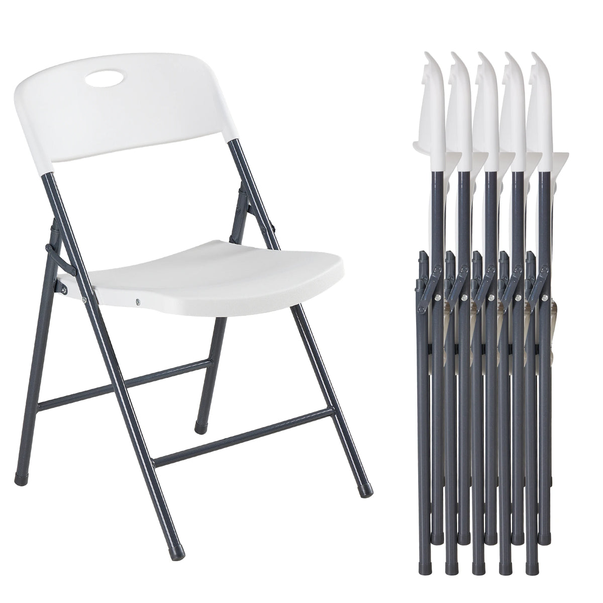 Stackable Foldable Heavy Duty Faux Leather Ergonomic Back Dining Chairs Set
