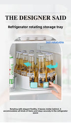 360° Rotating Refrigerator Storage Organizer