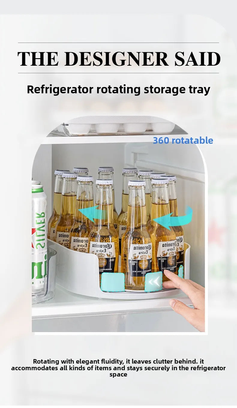 360° Rotating Refrigerator Storage Organizer