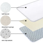 Coastal Absorbent Machine-Washable Bathroom Mat