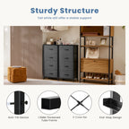 Steel Frame 4 Fabric Drawers Nightstand Wardrobe Closet Storage Cabinet Bedroom