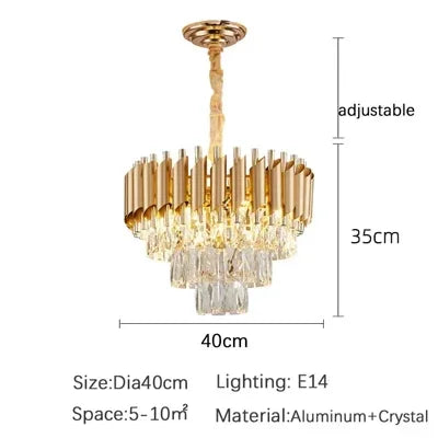 Luxury Black Gold Crystal Round LED Chandelier Pendant Light Tricolor – photo 40