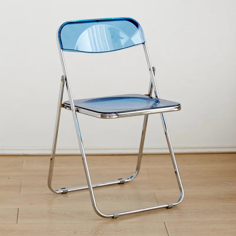 Foldable Transparent Acrylic Crystal Dining Chair Living Room Furniture