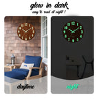 12-Inch Luminous Silent Wooden Wall Clock