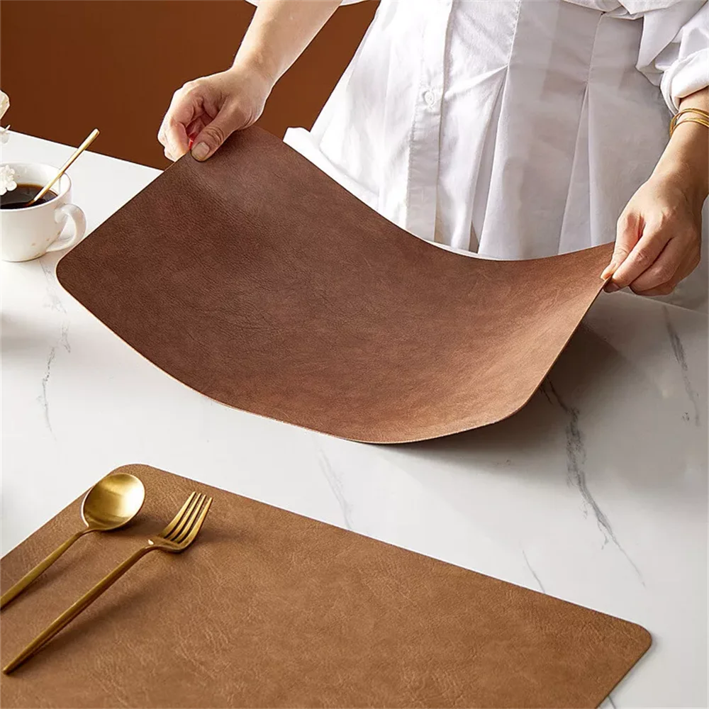 Reversible Waterproof Faux Leather Placemats