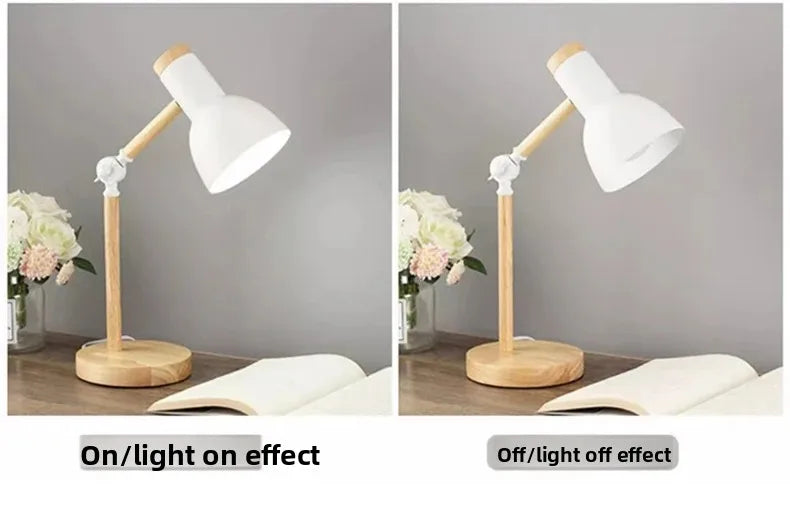 Adjustable Nordic Wooden LED Desk Lamp