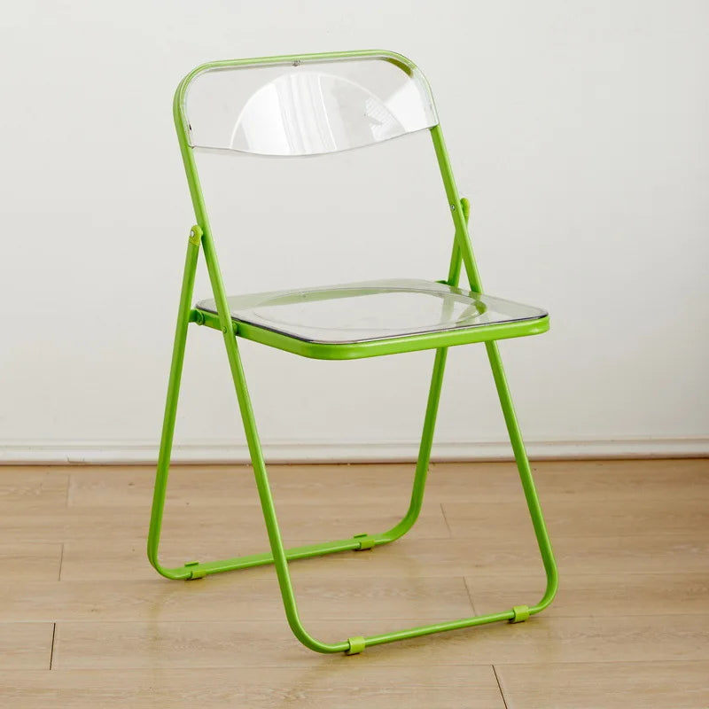 Foldable Transparent Acrylic Crystal Dining Chair Living Room Furniture